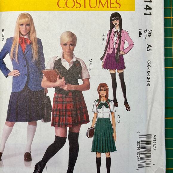 McCall's Costumes Misses School Girl Uniform Anime Sailor M7141 SZ 6-14 New - Picture 2 of 5